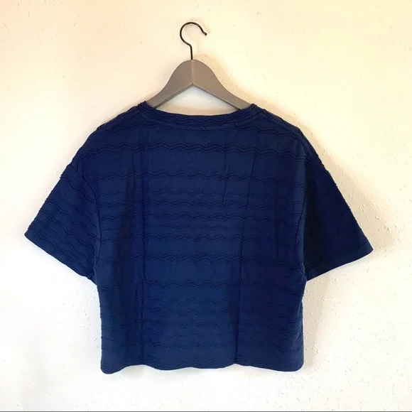 Madewell Dolman Solid Women’s Crop Top Navy Size Medium NWT - Picture 4 of 8
